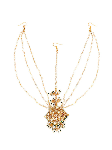 Layered Pearl Matha Patti (Gold) - Ruby Raang
