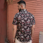 Miravan Men's Multi Colour Floral Printed Half Sleeve Slim Fit shirt