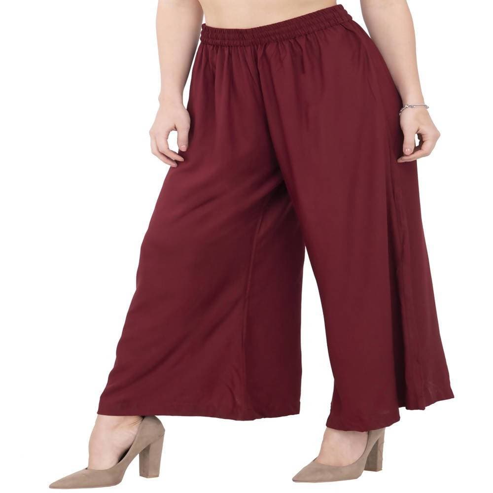 Lagi Women's Maroon Solid Palazzo (PLZ04I)