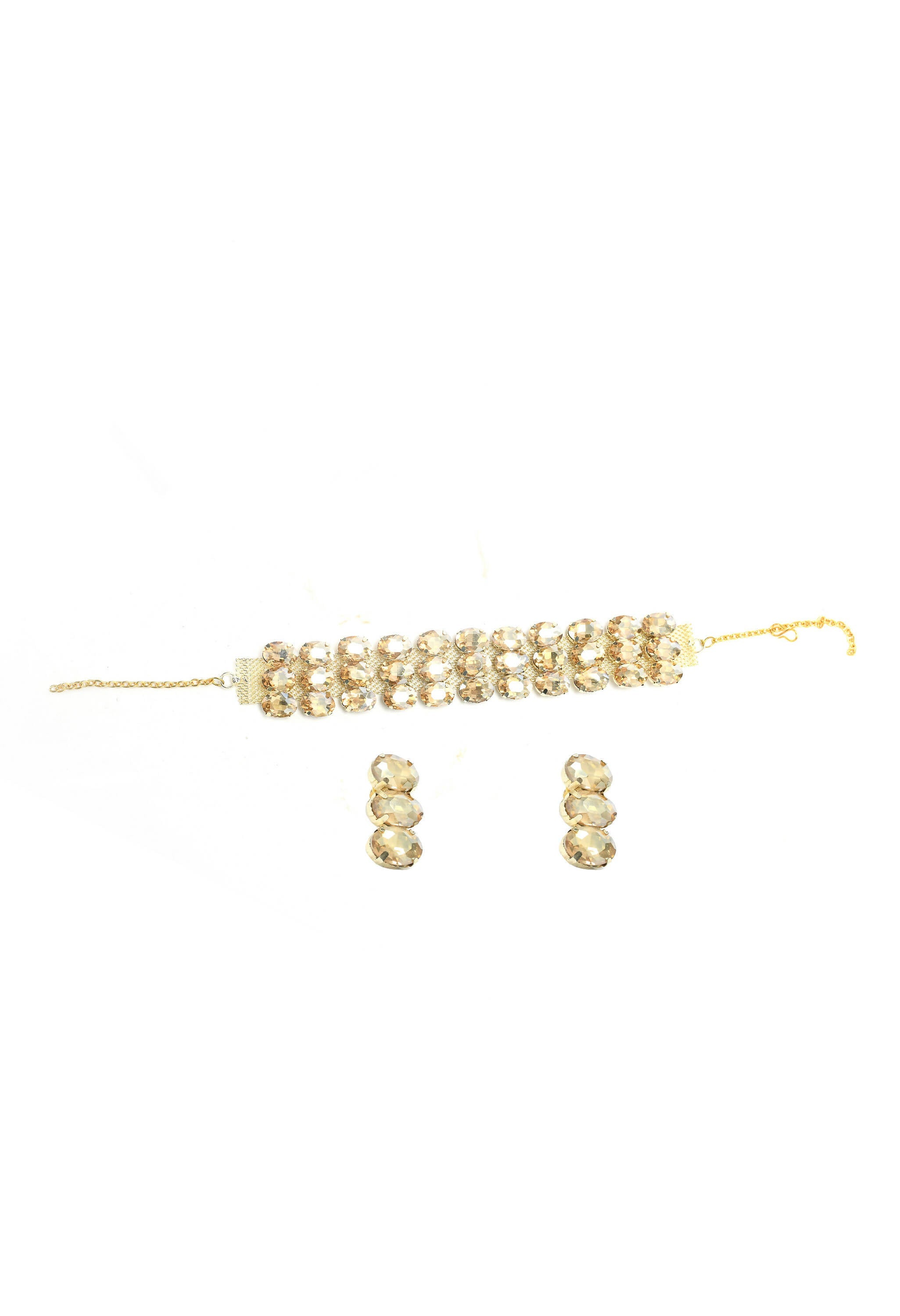 Mominos Fashion Johar Kamal Gold-Plated Finish Stone Choker For Women (Golden) - Distacart