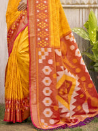 Shree Shyam Fashion Pochampalli Silk Yellow Saree - Distacart