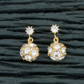Joban Fashion Women Brass Golden White Ad Earrings - Distacart