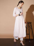 Myshka Women Lavender Printed Kurtas - Distacart