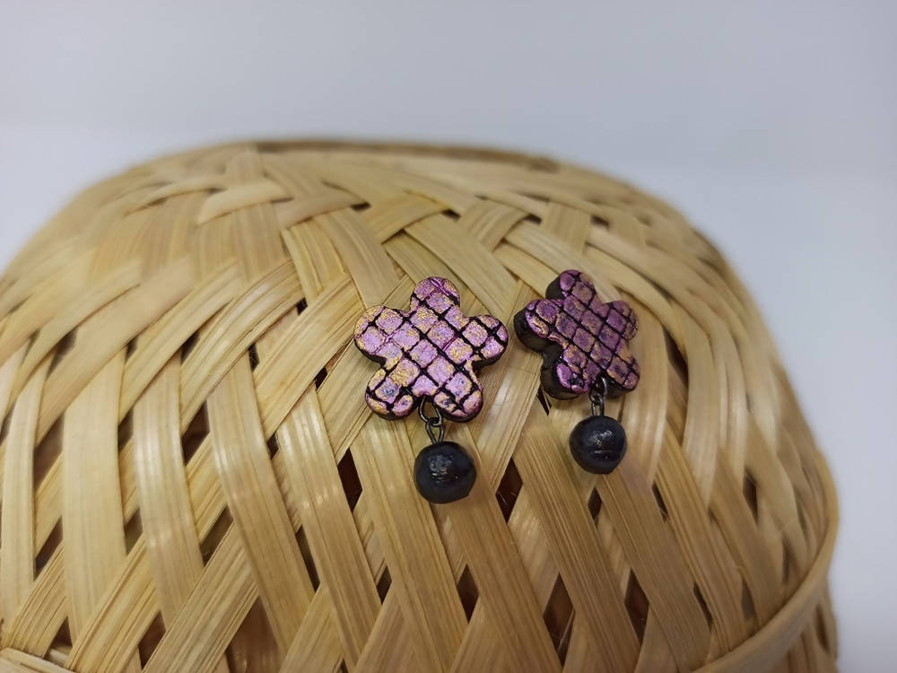 Terracotta Star Studs With Drops