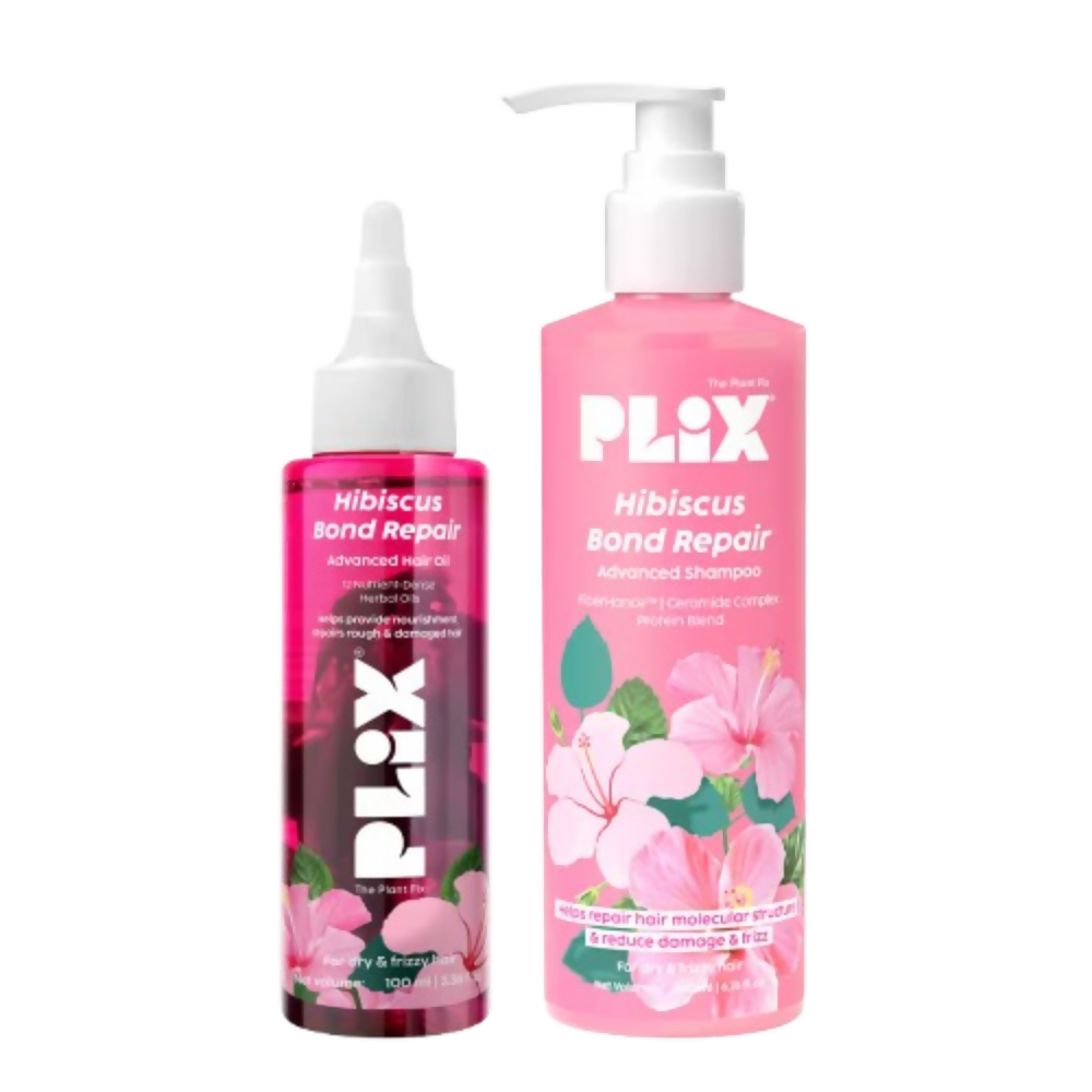 PLIX The Plant Fix Hibiscus Bond Repair Advanced Hair Oil & Shampoo