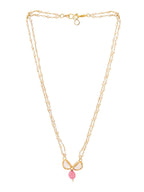 Ruby Raang Kundan and Pink Stone Necklace