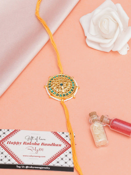 Designer kundan Rakhi - Ruby Raang