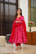Aayaa Designer Printed Tebby Silk Suit - Multi Color