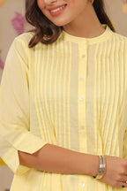 Juniper Women Limeyellow Cambric Solid A-Line Kurta - Distacart