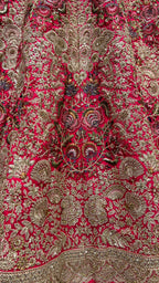 Jyoti Fashion Women's Rani Pink Silk Fancy Dori & Sequins Multi Thread Embroidered with Diamond Work Wedding Lehenga Choli