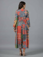 Juniper Women Red Muslin Printed Maxi Dress - Distacart