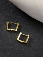 NVR Men's Set of 3 Multicolor Rhodium-Plated Geometric Shape Stainless Steel Hoop Earrings - Distacart