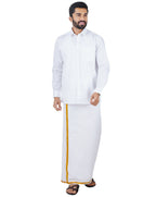 Ramraj Cotton Mens Full Sleeve Formal 100 % Cotton White Shirt