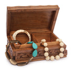 Nizalia Carved Chinar Leaf Handmade Walnut Wood Jewellery Box - Limited Time Offer