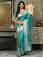 Shree Shyam Fashion Banarasi Silk Rama Green Saree - Distacart