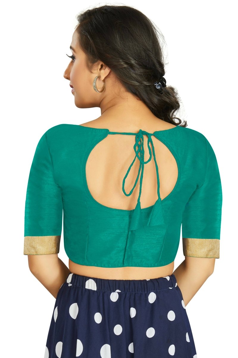 Aastha Fashion Women's Sea Green Art Silk Designer Traditional Readymade Blouse