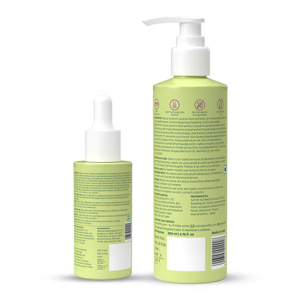 PLIX The Plant Fix Neem Anti-Dandruff Advanced Kit - Shampoo + Serum