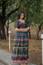 Aayaa Pure Chanderi Gown With Heavy Digital Print - Multi Color - Distacart