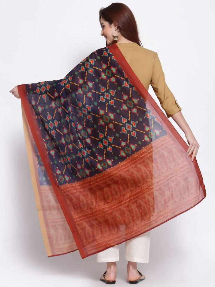 Myshka Women's Fashion Multi Cotton Silk Printed Casual Dupatta