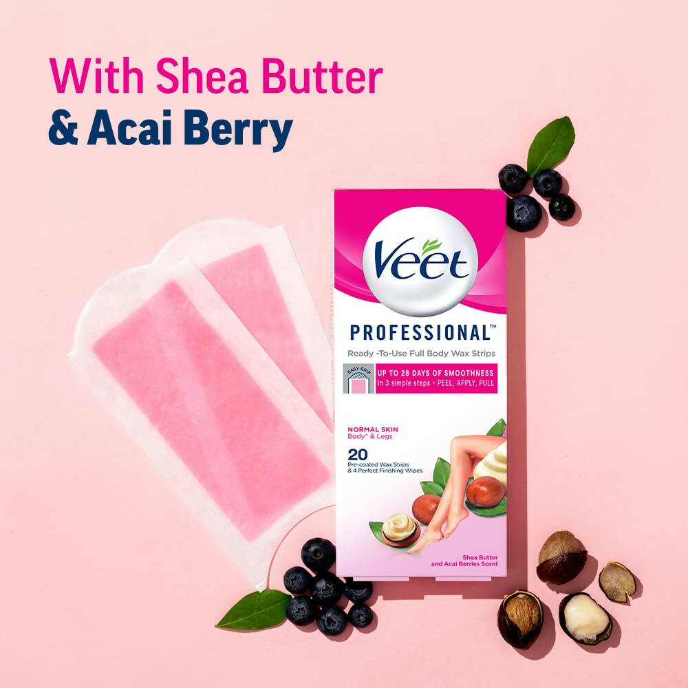 Veet Professional Waxing Strips for Women - Normal Skin - Distacart