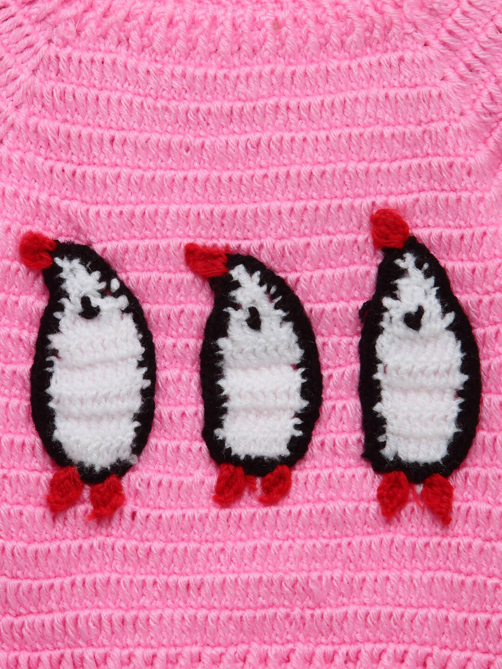 Chutput Kids Pingue Design Solid Pink Pullover Sweater