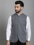 Even Apparels Nehru Jacket With Welt Pockets - Grey