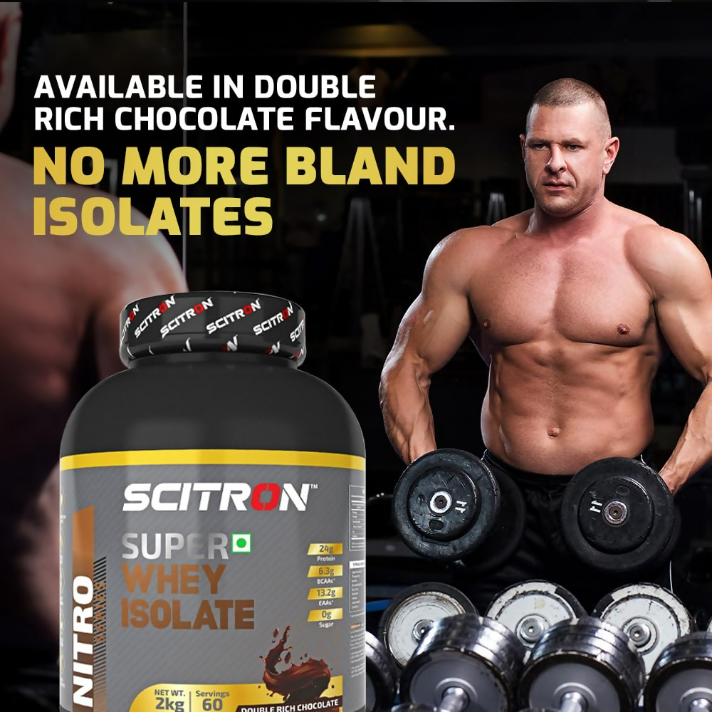 Scitron Super Whey Isolate Protein Powder - Double Rich Chocolate - Distacart