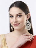 NVR Women Gold-Plated Kundan Handcrafted Chandbalis Earrings - Distacart