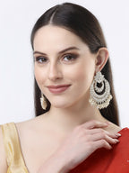 NVR Women Gold-Plated Kundan Handcrafted Chandbalis Earrings - Distacart