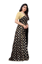 Vamika Black Rangoli Silk Foil Print Saree (Danish Black)