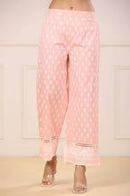 Juniper Women's Peach Printed Straight Kurta Sets - Distacart