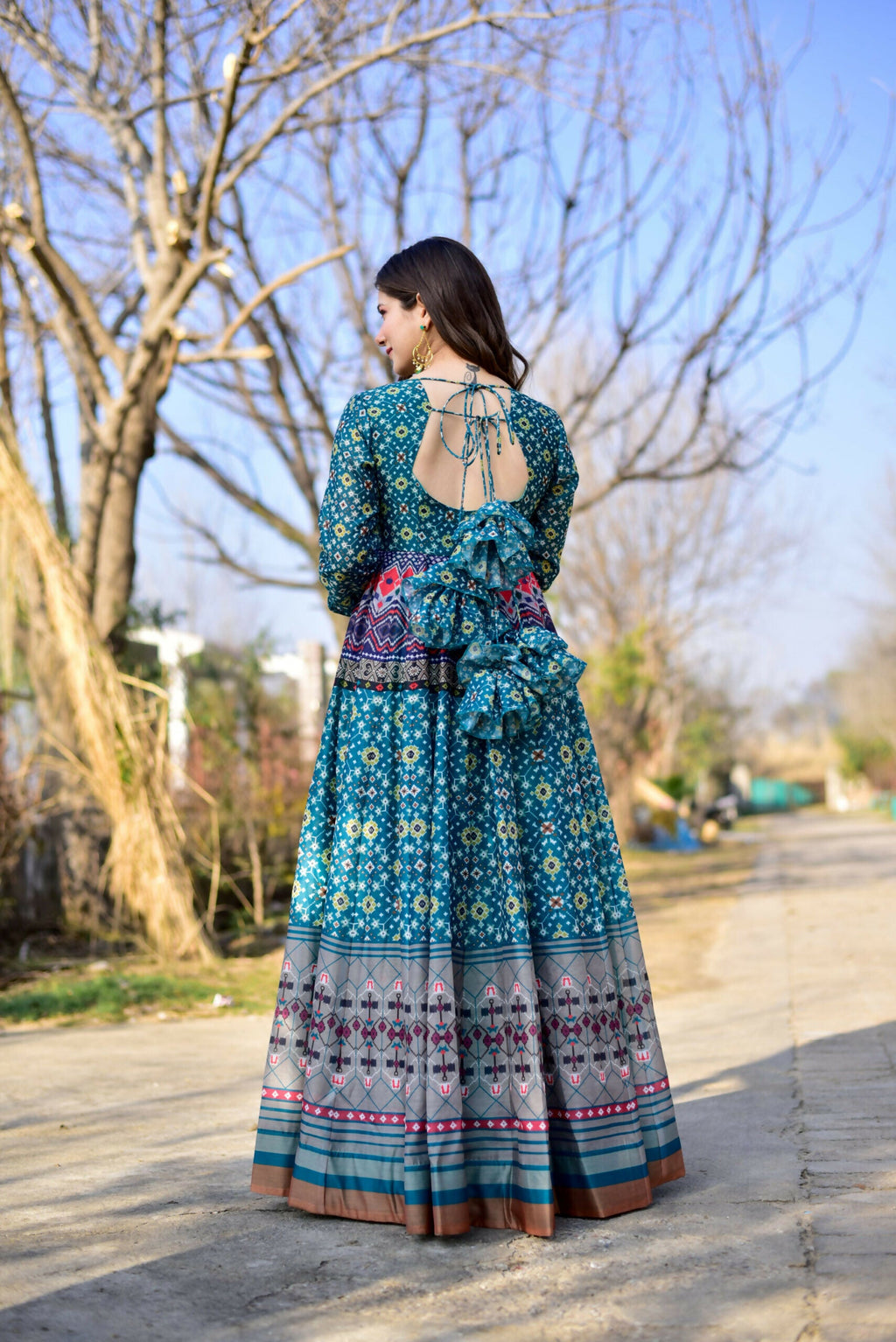Aayaa Pure Chanderi Gown With Heavy Digital Print - Multi Color - Distacart