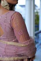 Eilara Glamorous Dusty Pink Butterfly Net With Tone To Tone Thread And Sequence Embroidered Work Lehenga Choli For Wedding