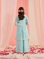 Joban Fashion Girl's Sky Blue Color Palazzo Set