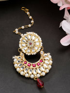 NVR Women's Gold-Polished CZ Stone-Studded Maang Tikka - Distacart
