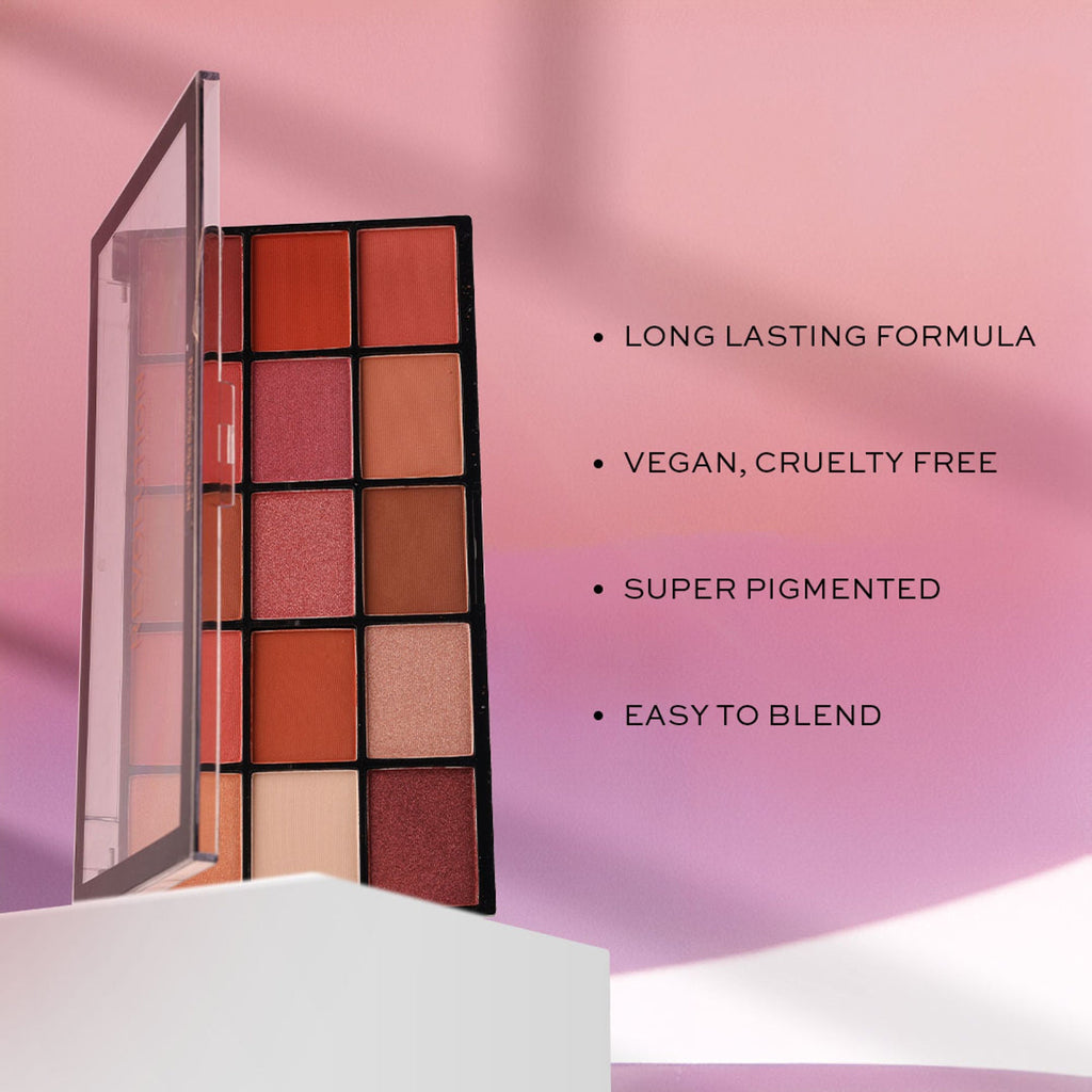 Makeup Revolution Reloaded Eyeshadow Palette-15 Smooth & Rich Shade-High Pay Off Formula - Newtrals 2 - Distacart