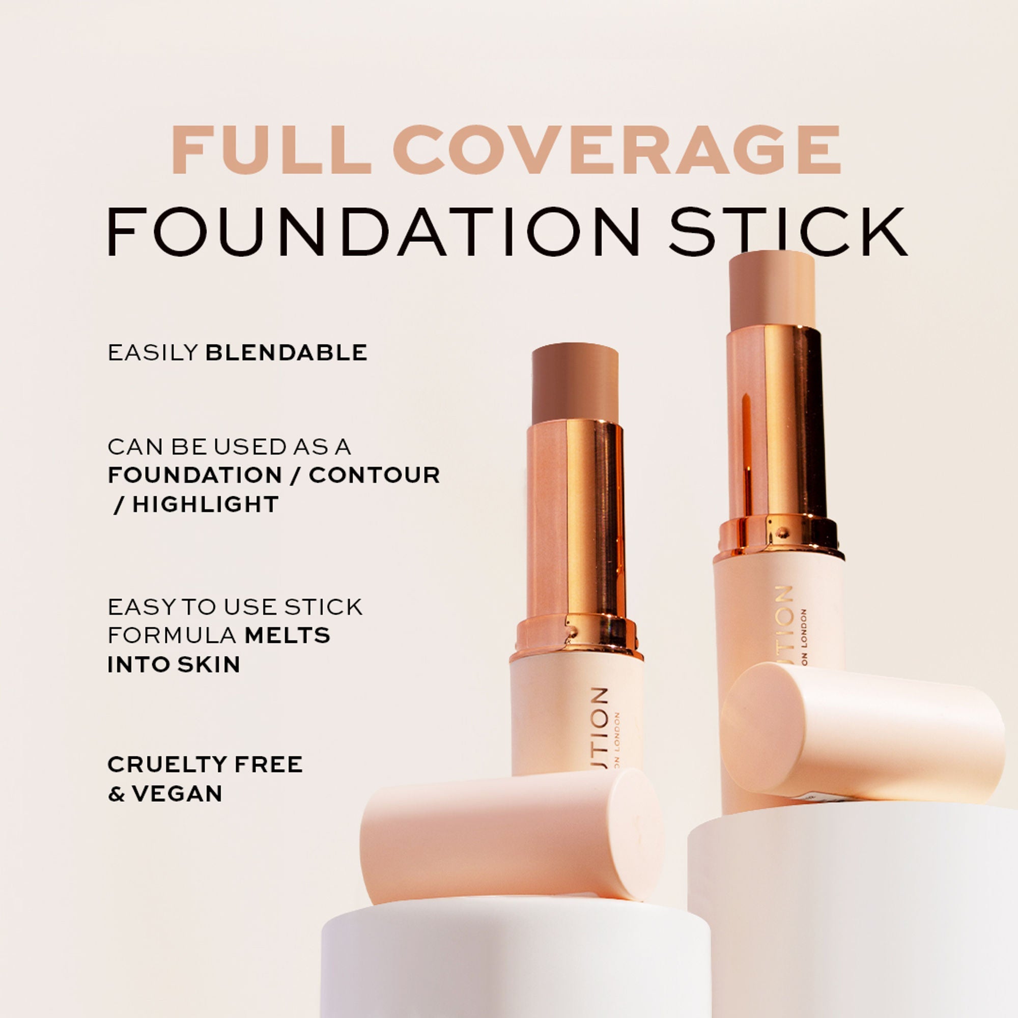 Makeup Revolution Fast Base Stick Foundation - F12 - Distacart