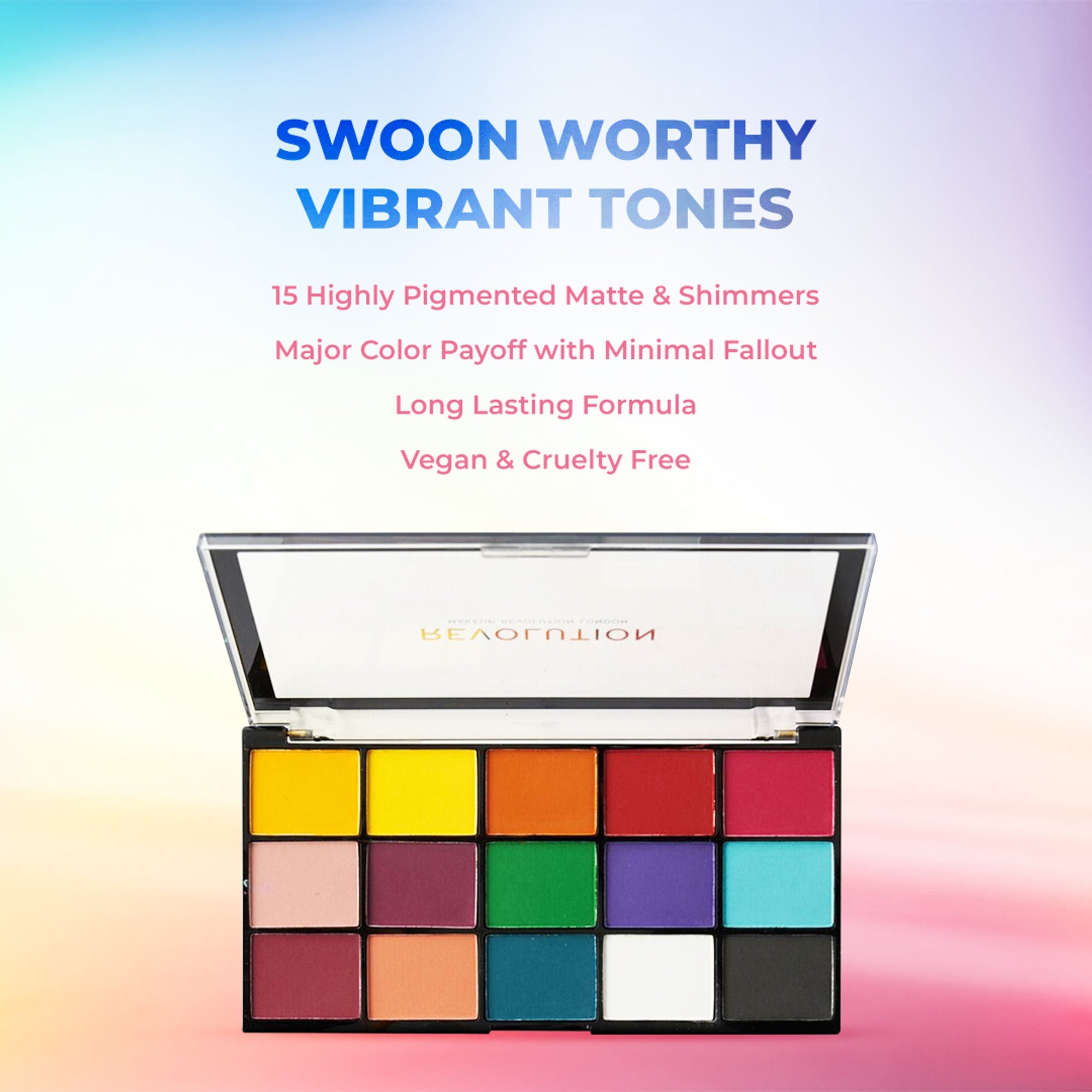 Makeup Revolution Reloaded Eyeshadow Palette-15 Smooth & Rich Shade-High Pay Off Formula - Marvellous Mattes - Distacart