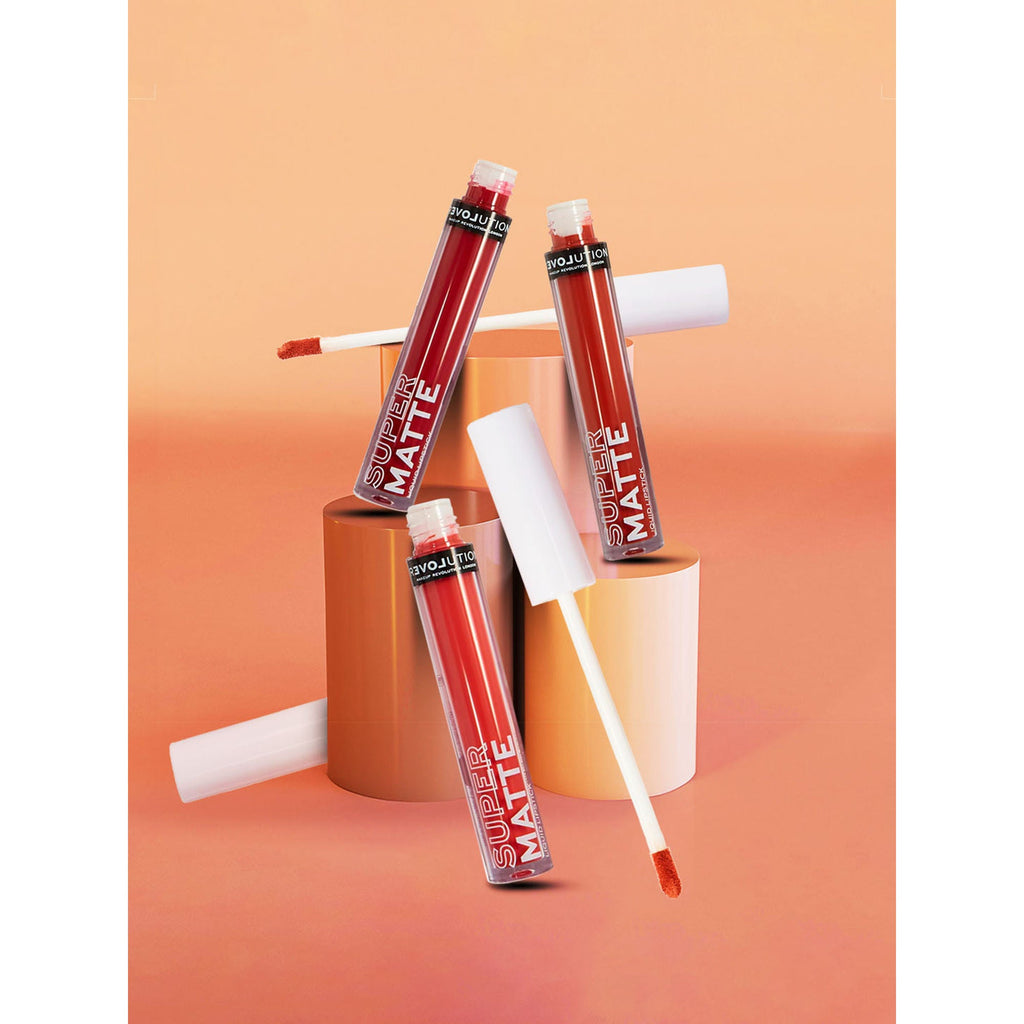 Makeup Revolution Relove Supermatte Liquid Lip Set - Heat - Distacart