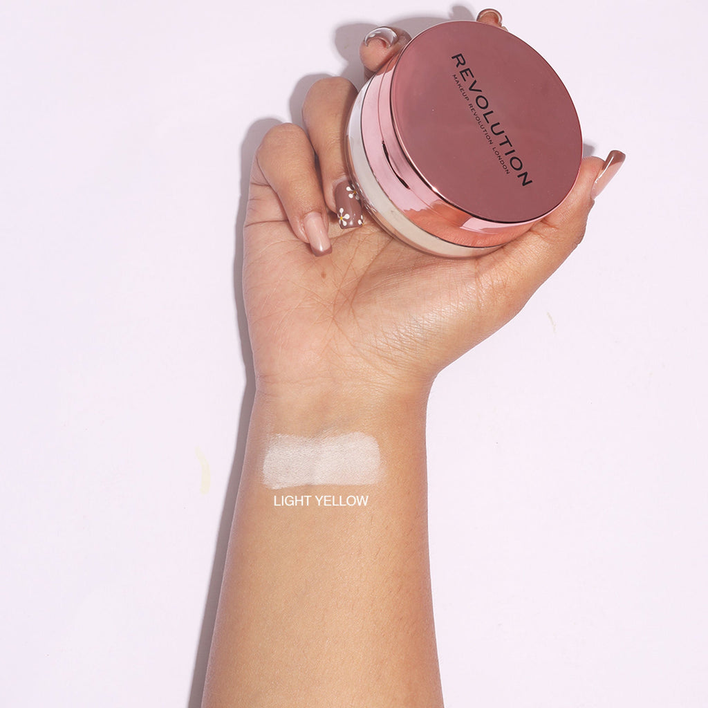 Makeup Revolution Conceal & Fix Setting Powder - Light Yellow - Distacart