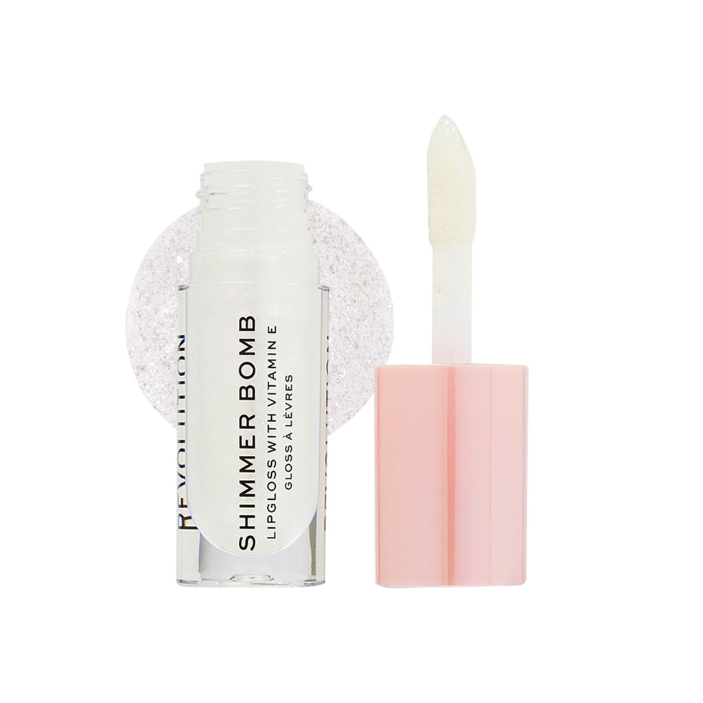 Makeup Revolution Shimmer Bomb Lipgloss-Infused With Vitamin E For Extra Nourishment - Beam Pearl