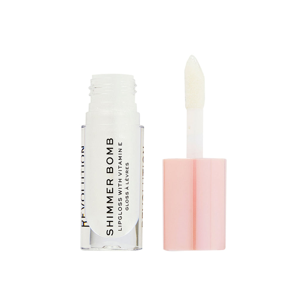 Makeup Revolution Shimmer Bomb Lipgloss-Infused With Vitamin E For Extra Nourishment - Beam Pearl - Distacart