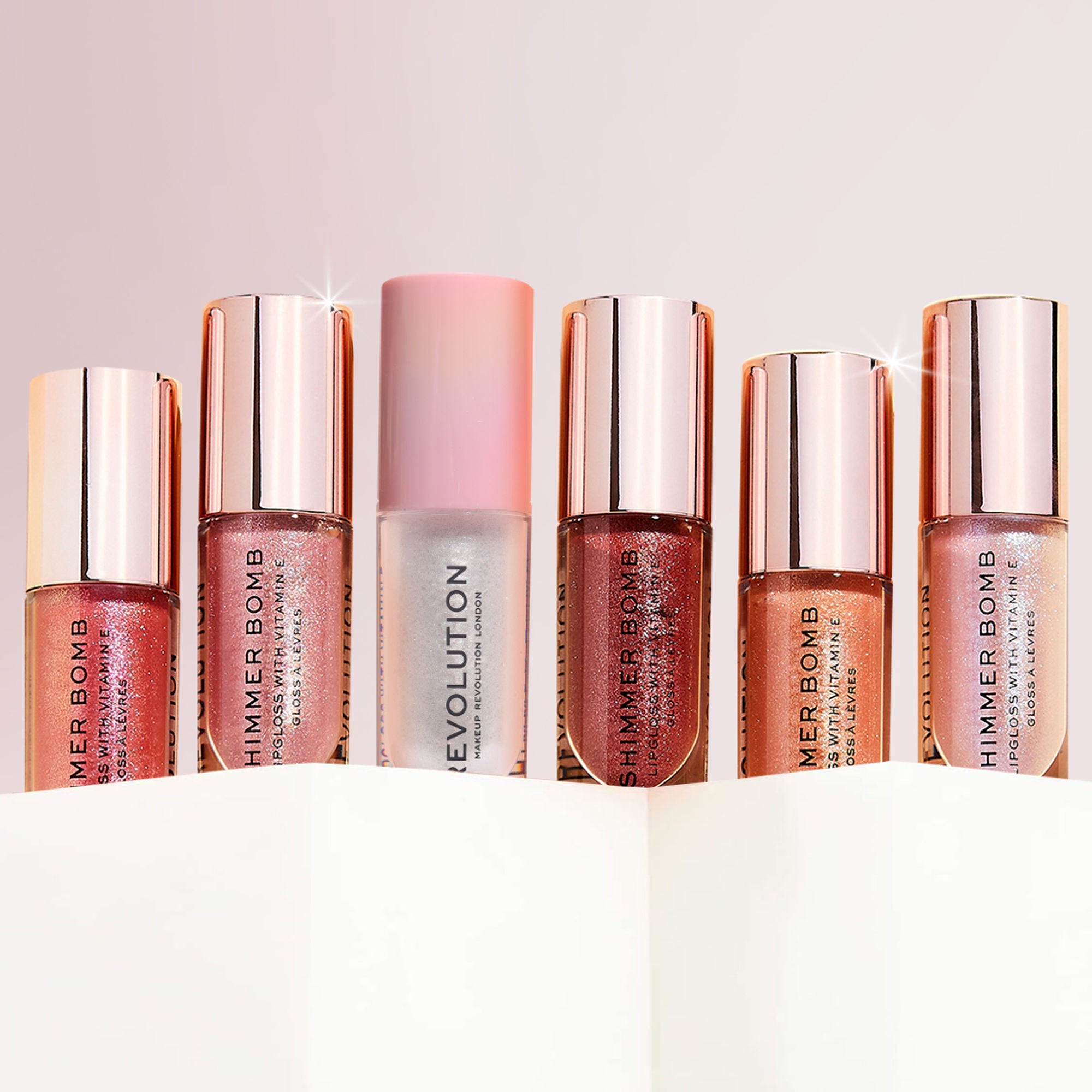 Makeup Revolution Shimmer Bomb Lipgloss-Infused With Vitamin E For Extra Nourishment - Beam Pearl - Distacart