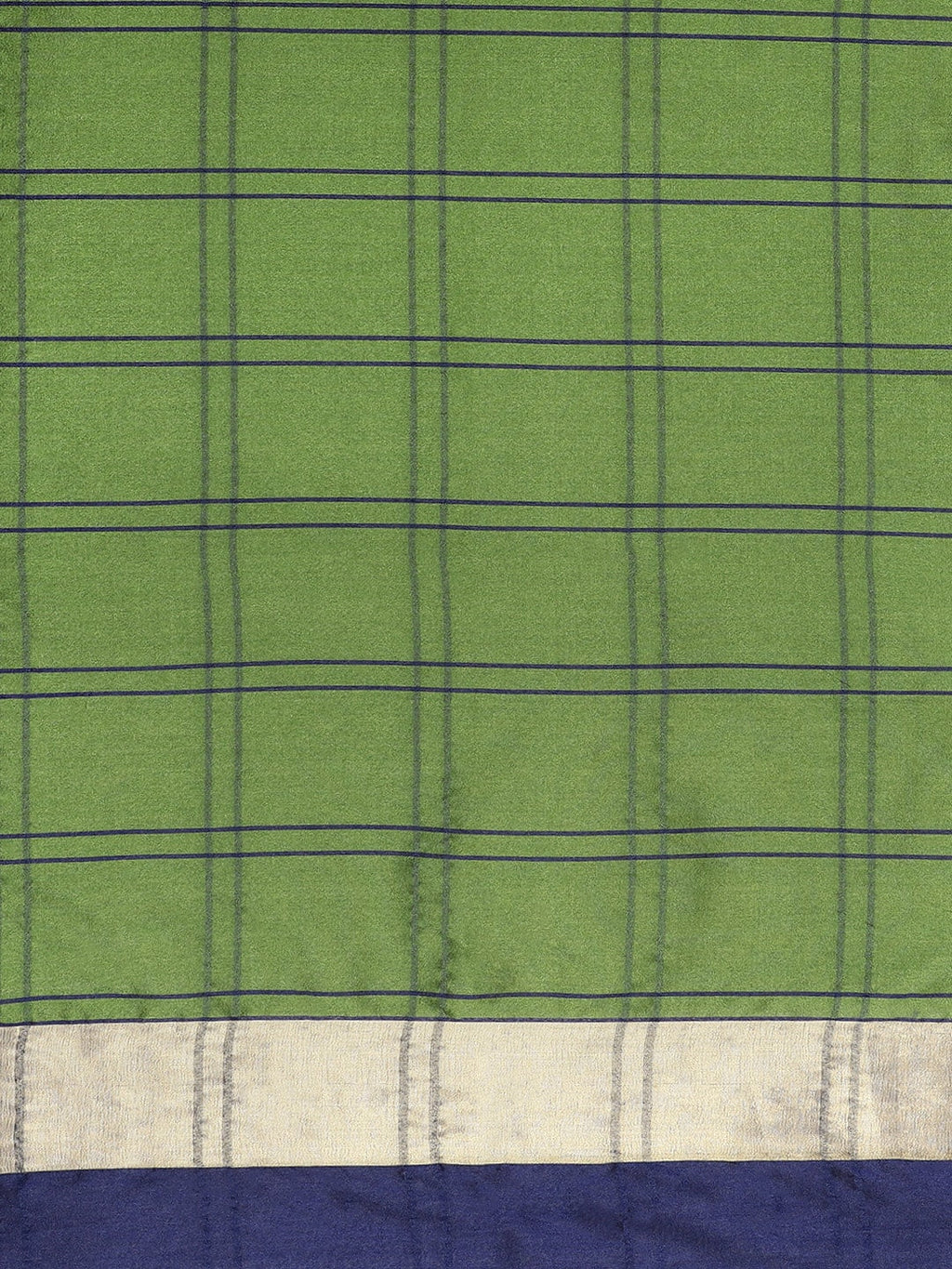 Saree Mall Green & Blue Checked Saree - Distacart