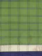 Saree Mall Green & Blue Checked Saree - Distacart