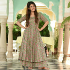 PartyWear Designer Light Sea Green Pure Maslin Palazzo Suit - Anbazaar - Distacart