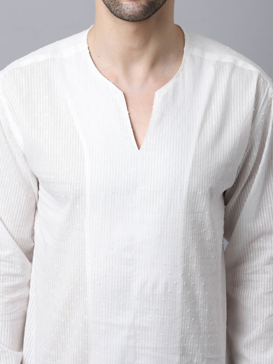 Even Apparels White Pure Cotton Round Neck Slit Kurta - Distacart