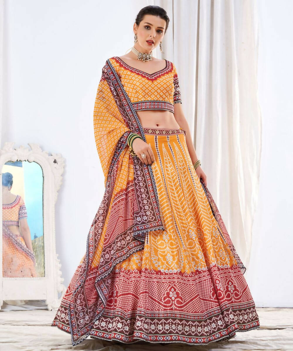 Wedding Designer Yellow Chinon Lehengha Choli - Anbazaar - Distacart