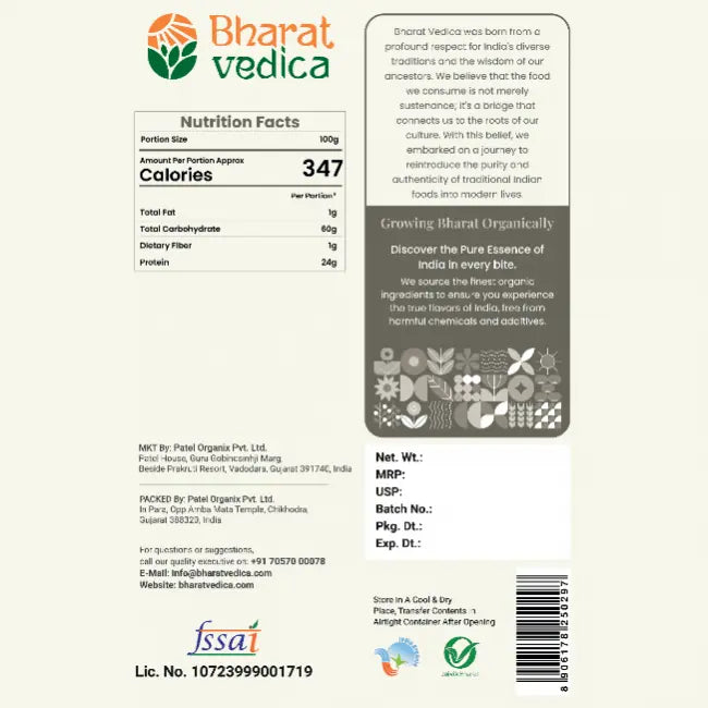 Bharat Vedica Organic Black Gram Split / Skinless - Organic Urad Dal - Distacart