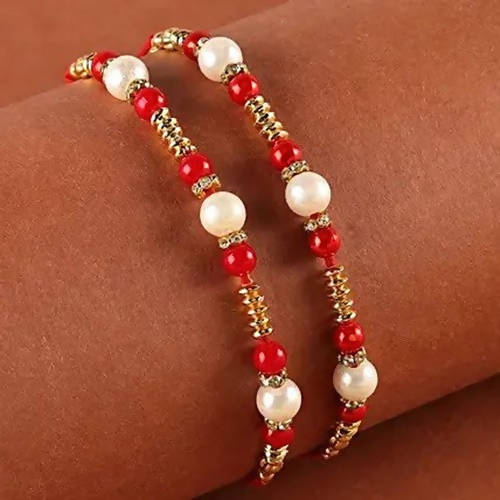 Set of 2 Pearl Rakhis 